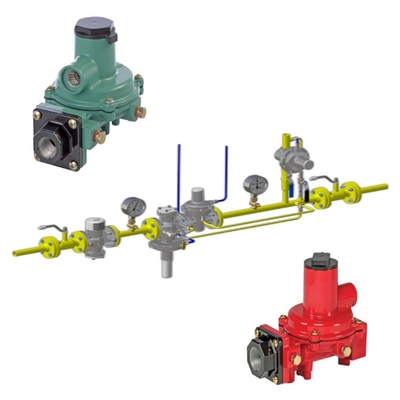 Deslizamento de comutação de válvula equipado com reguladores Fisher R série R222H/R222 e manômetro WIKA