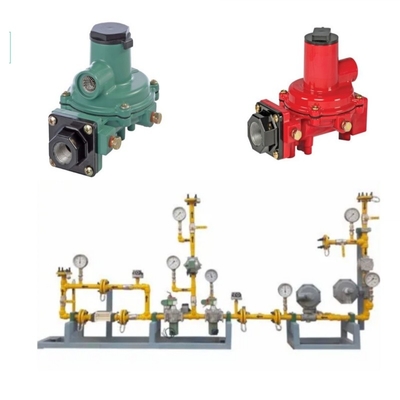 Deslizamento de comutação de válvula equipado com reguladores Fisher R série R222H/R222 e manômetro WIKA