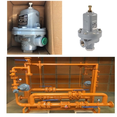 Deslizamento de válvula de gás natural equipado com regulador de pressão da série Emerson Fisher MR95/MR95L/MR95H e manômetro WIKA