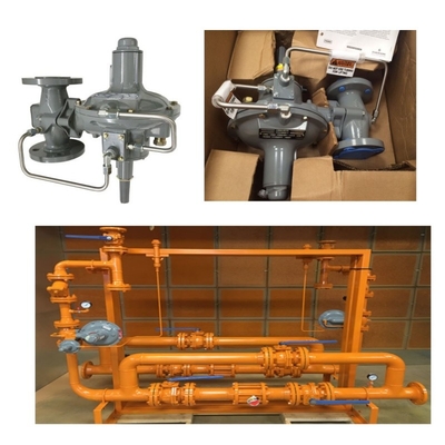 Regulador de pressão/controle de fluxo Skid Emerson Fisher 299H/299HV/299HR/299HVR e conjunto de manômetros Wicka