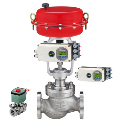 Válvula pneumática com ABB EDP300 TZIDC-100 TZIDC-200 posicionador inteligente com ASCO válvula de solenoide para válvula de bola de controle