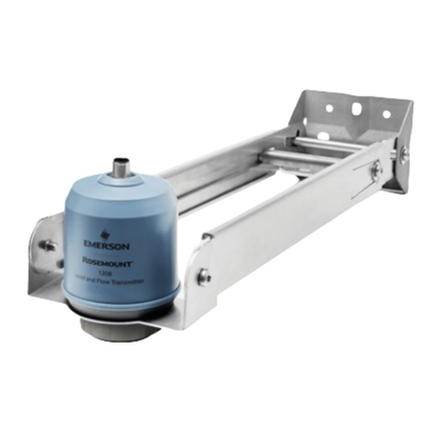 Unidade de tratamento de água montada em patins com Emerson Rosemount Modelo 1280 Radar sem contato Nível e fluxo
