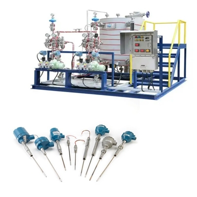 Skid montado com sensor de temperatura Rosemount 214C e EMERSON 148 248 644 648 Transmissor 114C Thermowell