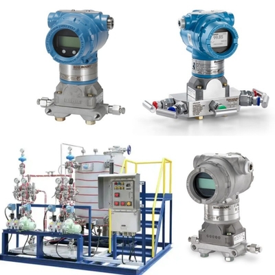 Deslizamento de controle de pressão / fluxo com transmissor de pressão Rosemount 3051N 3154N 3155N e manômetro Wika