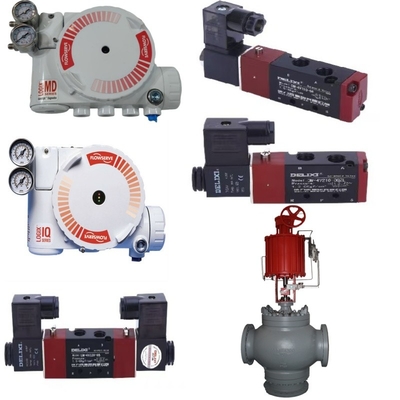Controlador de válvulas de fluxo Logix 3200MD posicionador, equipado com atuador pneumático e válvula solenoide DELIXE