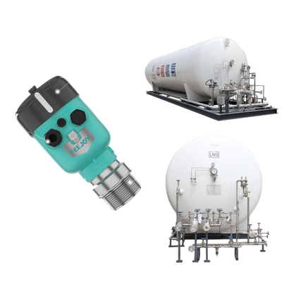 Medição do nível do contentor com o transmissor de nível de radar FeeJoy RRF5 de 80 GHz