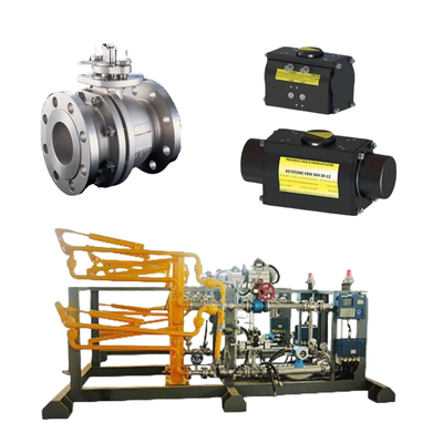 KTM EB1 OM-2 Floating Ball Valves Keystone Actuador Alimentado Fisher DVC6200 HC Posicionador de Ação Única para Skid montado