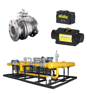 KTM EB1 OM-2 Floating Ball Valves Keystone Actuador Alimentado Fisher DVC6200 HC Posicionador de Ação Única para Skid montado