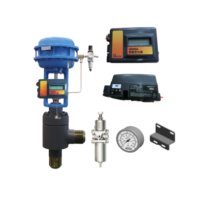 Posicionador de Válvula Digital Eletropneumático HART Fisher Gulde 3800SA Emerson com Válvula de Controle Chinesa e Filtro Regulador Asco