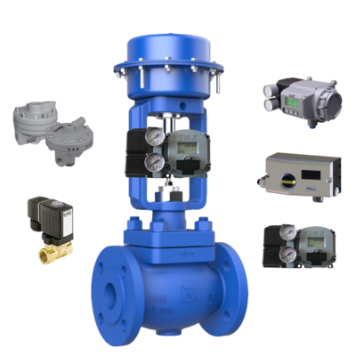 Nova válvula de controlo pneumática Spirax Sarco e posicionador Masoneilan SVI2/SVI1000 e outras partes de válvula BR200/BR400 e válvula de solenoide Burkert