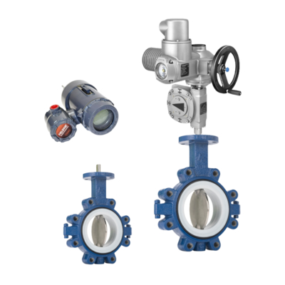 Fornecedor do Controlador de Nível Digital Fisher FIELDVUE DLC3010, Controlador de Nível e Atuador Elétrico AUMA e Válvula Borboleta Keystone Série F990