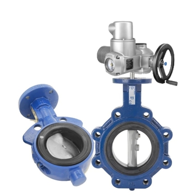 Válvula borboleta pneumática flangeada DN25-DN300 Nova série Keystone F990 e atuador elétrico AUMA