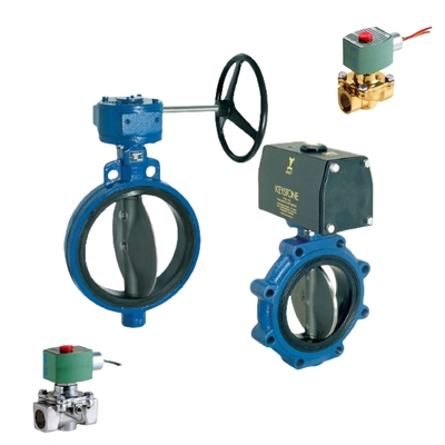 Válvula borboleta resiliente de uso geral Keystone Valve e Posicionador de Válvula Neles Valmet ND7000