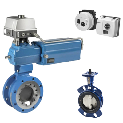 Válvula borboleta resiliente de sede geral Keystone Valve e Posicionador de válvula pneumática Azbil ND9000