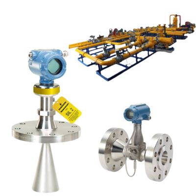 Flow Control Valve Skid Equipped with Rosemount 8800 Multivariable Flowmeter and 5408 Non-Contacting Radar/Level Transmitter