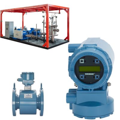 Medidor de vazão magnético Rosemount 8732E 38:1 Turndown 10.5-35V DC