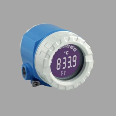 Dispositivo de controlo de pressão/fluxo com medidor de fluxo de vórtice Endress+Hauser Proline Prowirl D 200 e transmissor de temperatura ITEMP TMT188