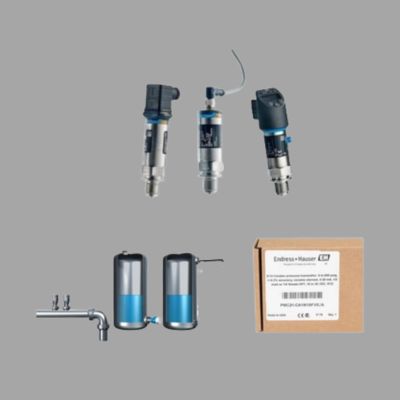 Conjunto de válvula de gás natural com medidor de vazão vortex Proline Prowirl D 200 da Endress+Hauser e sensor transmissor de pressão Cerabar PMC21