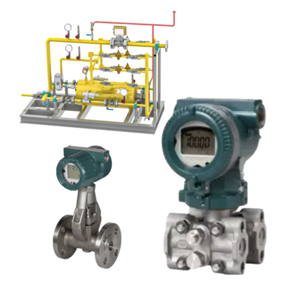 Sistema de controlo de pressão/fluxo equipado com um medidor de fluxo de vórtice da série Yokogawa VY e um transmissor multivariável da série EJX 910A
