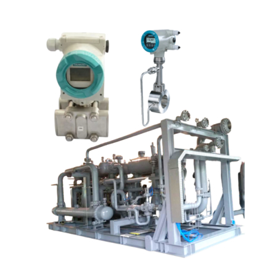Transmissor de pressão Siemens SITRANS 7MF4433-1DA02-2AB6-Z, medidor de vazão vortex SITRANS FX330 e dispositivo de comutação de válvulas