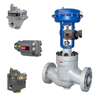 Válvula de controlo pneumático e posicionador de válvulas Fisher e outros acessórios de válvulas