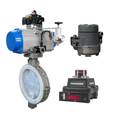 Válvula de Controle com Conversor I/P Fisher 846 e Chave de Limite TopWorx GO Model 73 / Model 81 e Posicionador de Válvula Fisher DVC6200 para Controle de Alta Precisão em Ambientes Severos