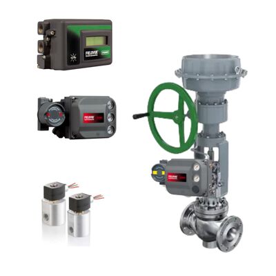 Posicionador de válvula pneumática da indústria de petróleo e gás Fisher DVC2000 DVC6200 3661 e válvula solenóide ASCO de 2 vias