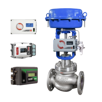White and Red Pnuematic Control Valve and Digital Positioners Flowserve Logix 520MD 3200MD 3800MD Industrial Control Valves Controller FISHER 2000