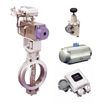 Válvulas Borboleta KOSO 600B Tipo Corpo Fundido com Atuadores Pneumáticos Cilindro 6300RA Uso Industrial