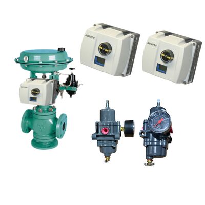 Controlador de Válvula Digital Neles ND7000 com Comunicação HART, Proteção IP66 e Regulador de Filtro Fisher 67CFR Alimentado por Loop