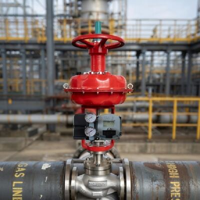 Válvula de Controle com Posicionador Inteligente de Válvula Baker Hughes Masoneilan SVI2-21123121 SVI2-21123121 Com Booster Pneumático YTC YT-200