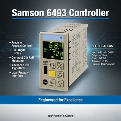 Unidade de controlo de processo Samson Samson Controller 6493 Controlador compacto para montagem de painéis