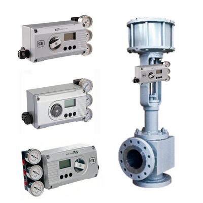 Válvula Angular KOSO 500A 510A com Posicionador DigitalTrak IMI STI para Controle de Fluidos em Planta Química e Termelétrica