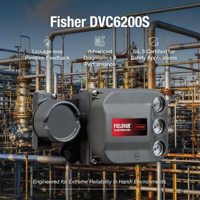 Em estoque F-isher DVC6200 FIELDVUE Digital HART Valve Positioner 4-20mA Electro Pneumatic Controller para atuador pneumático