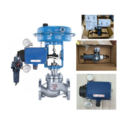 Válvula de Controle Pneumático China com Posicionador de Válvula Azbil AVP100/AVP102 e Regulador de Filtro Fisher 67CFR-38VVP 67CF-1663-38597