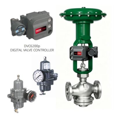Atuadores de diafragma Fisher 667 com posicionador DVC2000 DVC6200 para energia química de petróleo e gás