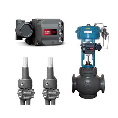 Oil and Gas Industry Pneumatic Valve Positioner Fish-er DVC2000 DVC6200 and FOXBORO Controller and Spirax Sarco Valve KE73 and Actuator PN9223E