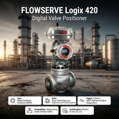 Flowserve Digital HART posicionador Logix 420 520MD 3200MD 3800 Válvulas inteligentes Vositioner fábrica válvulas personalizadas