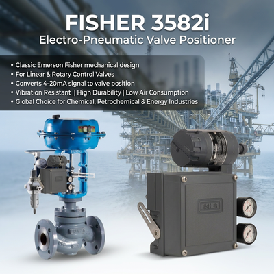 E-merson F-isher original 3582i Electro-Pneumatic Valve Positioner com 582i Converter 4-20mA