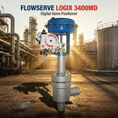 Flowserve Logix 3400MD Digital Valve Positioner com comunicação HART Proteção IP66 e precisão ± 0,5%