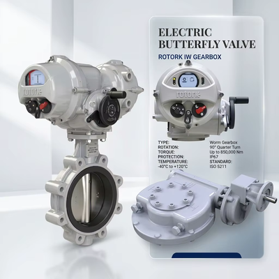 Fábrica OEM Válvula Borboleta Esférica Rotork IQT Atuador Elétrico de Quarto de Volta IW5 Caixas de Engrenagens de Volta Parcial