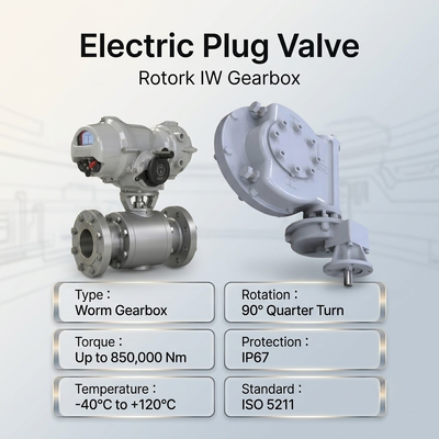 Factory OEM Electric Plug Ball Butterfly Valve Rotork IQT Quarter-turn Electric Actuator IW5 Part-turn Gearboxes