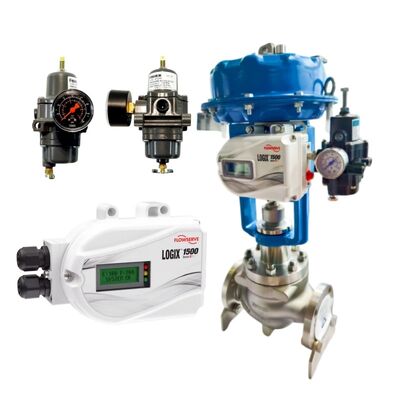 Flowserve Logix 1500 Posicionador de válvula digital com HART 7 Comunicação IP66 NEMA 4X Proteção e sinal de entrada DC de 420 mA