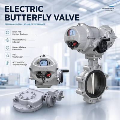 Fábrica OEM Elétrico Plug Ball Butterfly Valve Rotork IQT Quarter-turn Actuador Elétrico IW Série Caixas de engrenagens de rotação parcial