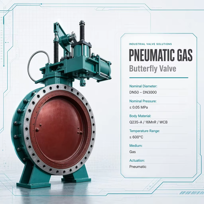 Válvula Borboleta Pneumática a Gás OEM da China para Gás Metalúrgico, Forno de Coque e Uso Industrial