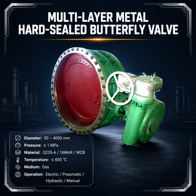 Válvula Borboleta Pneumática a Gás OEM da China para Gás Metalúrgico, Forno de Coque e Uso Industrial