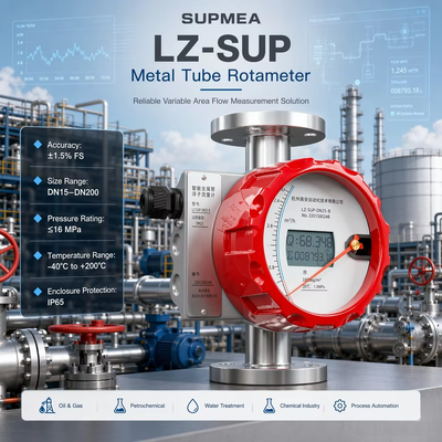 Supmea LZ-SUP HART 4-20mA Indicador Local LCD Medidor de Vazão Industrial Tubo de Metal Medidor de Vazão de Área Variável