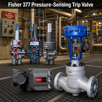 Válvula de Desligamento de Emergência Pneumática com Sensor de Pressão Fi-sher 377, Válvula de Controle com Falha Segura, Válvula de Desligamento