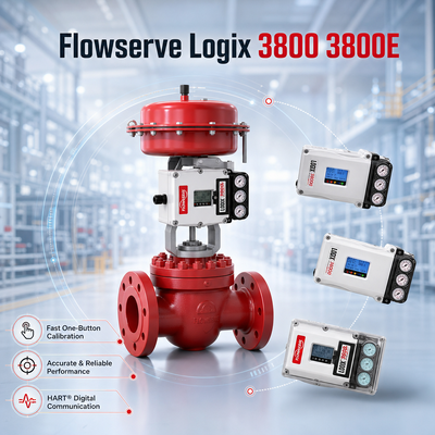 Flowserve Logix 3800 3800E Smart Digital Valve Positioner HART Protocol para Válvulas de Controle Pneumáticas