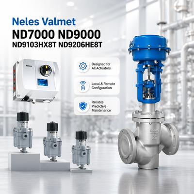 Controlador de Posição de Válvula Digital Inteligente Pneumático Valmet Me Tso OEM ND7000 ND9000 ND9103HX8T ND9206HE8T HART 4-20mA Automação Industrial